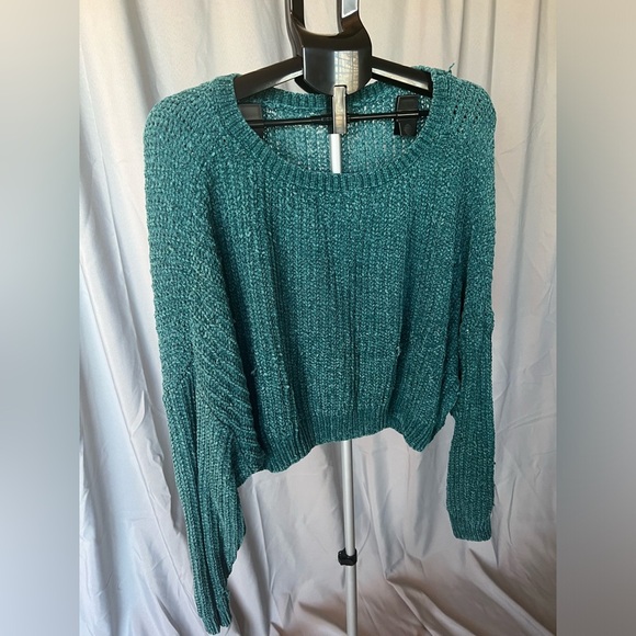 wild fable Sweaters - Green Chenille Batwing sweater